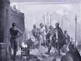 La reddition du château de Bamborough AD1095, années 1920